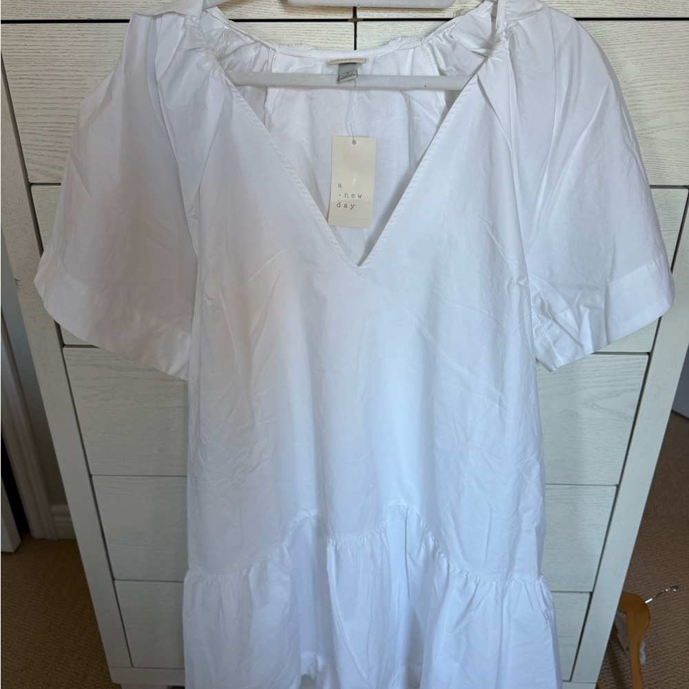 Target A New Day White dress A-line NWT size LARGE